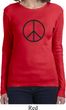 Ladies Peace Shirt Basic Peace Black Long Sleeve Tee T-Shirt