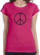 Ladies Peace Shirt Basic Peace Black Longer Length Tee T-Shirt