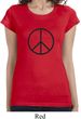 Ladies Peace Shirt Basic Peace Black Longer Length Tee T-Shirt