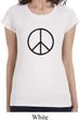 Ladies Peace Shirt Basic Peace Black Longer Length Tee T-Shirt