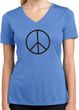 Ladies Peace Shirt Basic Peace Black Moisture Wicking V-neck Tee