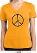 Ladies Peace Shirt Basic Peace Black Moisture Wicking V-neck Tee