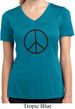 Ladies Peace Shirt Basic Peace Black Moisture Wicking V-neck Tee