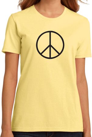 Ladies Peace Shirt Basic Peace Black Organic Tee T-Shirt