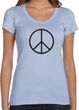 Ladies Peace Shirt Basic Peace Black Scoop Neck Tee T-Shirt