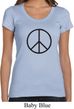 Ladies Peace Shirt Basic Peace Black Scoop Neck Tee T-Shirt