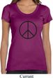 Ladies Peace Shirt Basic Peace Black Scoop Neck Tee T-Shirt