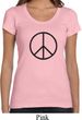 Ladies Peace Shirt Basic Peace Black Scoop Neck Tee T-Shirt