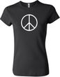 Ladies Peace Shirt Basic Peace White Crewneck Tee T-Shirt