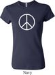 Ladies Peace Shirt Basic Peace White Crewneck Tee T-Shirt