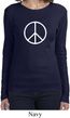Ladies Peace Shirt Basic Peace White Long Sleeve Tee T-Shirt
