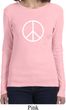 Ladies Peace Shirt Basic Peace White Long Sleeve Tee T-Shirt