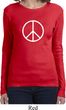 Ladies Peace Shirt Basic Peace White Long Sleeve Tee T-Shirt