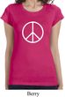 Ladies Peace Shirt Basic Peace White Longer Length Tee T-Shirt
