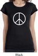 Ladies Peace Shirt Basic Peace White Longer Length Tee T-Shirt