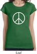 Ladies Peace Shirt Basic Peace White Longer Length Tee T-Shirt