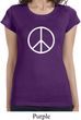 Ladies Peace Shirt Basic Peace White Longer Length Tee T-Shirt