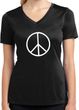 Ladies Peace Shirt Basic Peace White Moisture Wicking V-neck Tee
