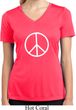 Ladies Peace Shirt Basic Peace White Moisture Wicking V-neck Tee