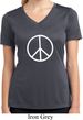 Ladies Peace Shirt Basic Peace White Moisture Wicking V-neck Tee