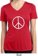 Ladies Peace Shirt Basic Peace White Moisture Wicking V-neck Tee