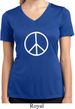Ladies Peace Shirt Basic Peace White Moisture Wicking V-neck Tee