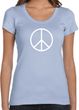 Ladies Peace Shirt Basic Peace White Scoop Neck Tee T-Shirt