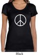 Ladies Peace Shirt Basic Peace White Scoop Neck Tee T-Shirt