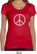 Ladies Peace Shirt Basic Peace White Scoop Neck Tee T-Shirt