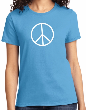 Ladies Peace Shirt Basic Peace White Tee T-Shirt