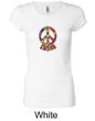 Ladies Peace Shirt Funky Peace Longer Length Tee T-Shirt