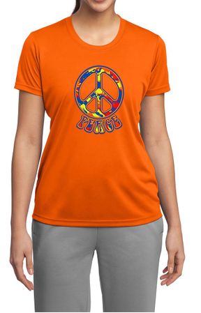 Ladies Peace Shirt Funky Peace Moisture Wicking Tee T-Shirt