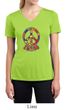 Ladies Peace Shirt Funky Peace Moisture Wicking V-neck Tee T-Shirt