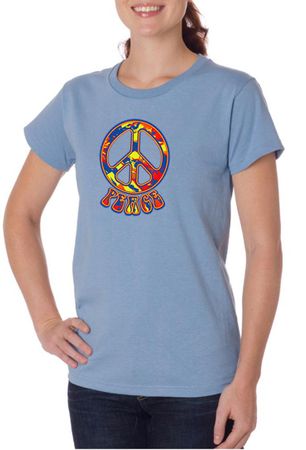 Ladies Peace Shirt Funky Peace Organic Tee T-Shirt