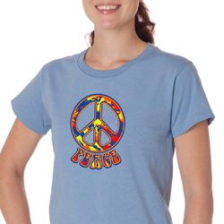 Ladies Peace Shirt Funky Peace Organic Tee T-Shirt