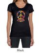 Ladies Peace Shirt Funky Peace Scoop Neck Tee T-Shirt