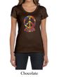 Ladies Peace Shirt Funky Peace Scoop Neck Tee T-Shirt