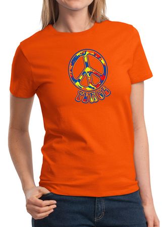 Ladies Peace Shirt Funky Peace Tee T-Shirt