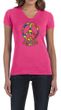 Ladies Peace Shirt Funky Peace V-neck Tee T-Shirt