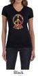 Ladies Peace Shirt Funky Peace V-neck Tee T-Shirt