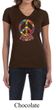 Ladies Peace Shirt Funky Peace V-neck Tee T-Shirt