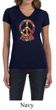 Ladies Peace Shirt Funky Peace V-neck Tee T-Shirt