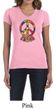 Ladies Peace Shirt Funky Peace V-neck Tee T-Shirt