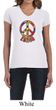 Ladies Peace Shirt Funky Peace V-neck Tee T-Shirt