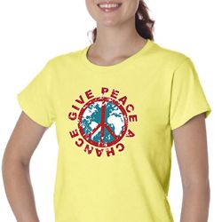 Ladies Peace Shirt Give Peace a Chance Organic Tee T-Shirt