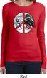 Ladies Peace Shirt Peace Earth Long Sleeve Tee T-Shirt