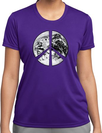 Ladies Peace Shirt Peace Earth Moisture Wicking Tee T-Shirt