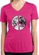 Ladies Peace Shirt Peace Earth Moisture Wicking V-neck Tee T-Shirt