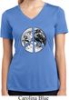 Ladies Peace Shirt Peace Earth Moisture Wicking V-neck Tee T-Shirt
