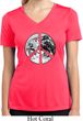 Ladies Peace Shirt Peace Earth Moisture Wicking V-neck Tee T-Shirt